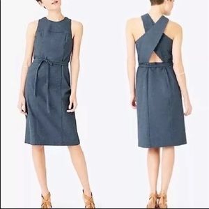 Modern dress with exposed back and tie